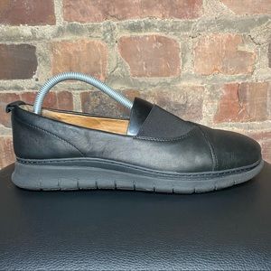 Vionic Linden Black Leather Loafers Women's Size 9 Comfort Shoes Flats TVW5261